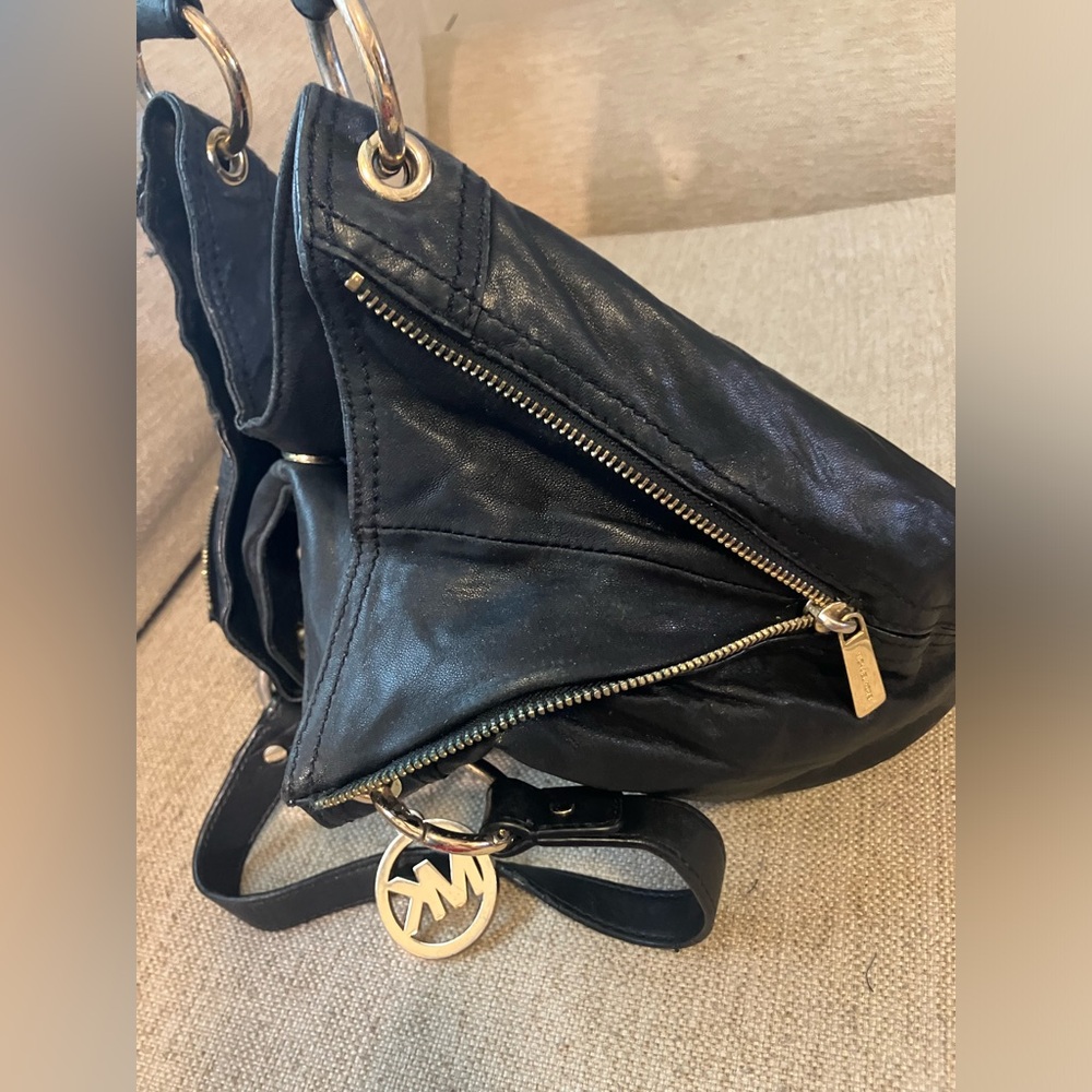 Michael Kors Black Leather Tote Bag - Picture 7 of 9